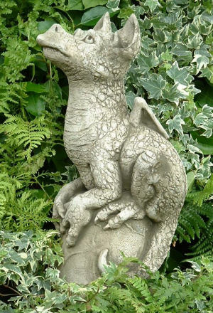 Snap cute dragon pup statue for the garden
